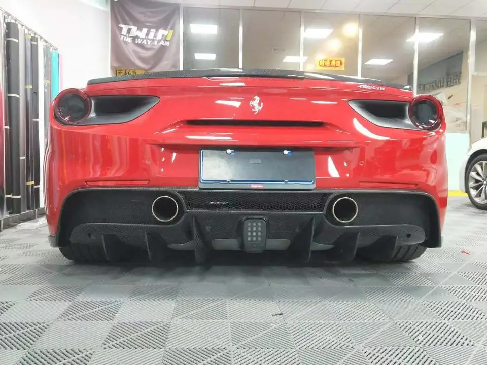 Carbon Fiber Rear Bumper Spoiler Wing Trim Fit for 488 GTB Rear ...