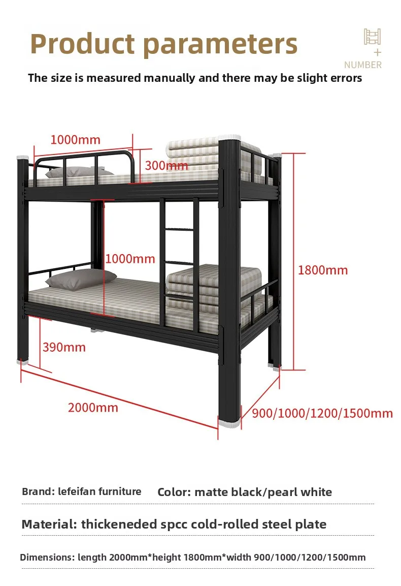 product durable metal bunk bed with ladder soft modern design for school dormitory or home use budget friendly option-10