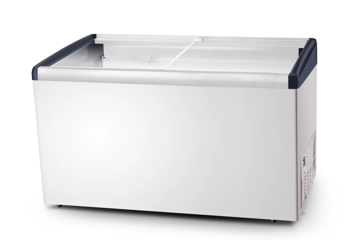 256-516L Sliding Door Curved Glass Type Ice Cream Freezer