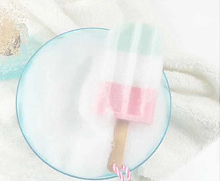 2023 Newest Popsicle Cute Shower Sponges Soft Bathing Scrub For Kids