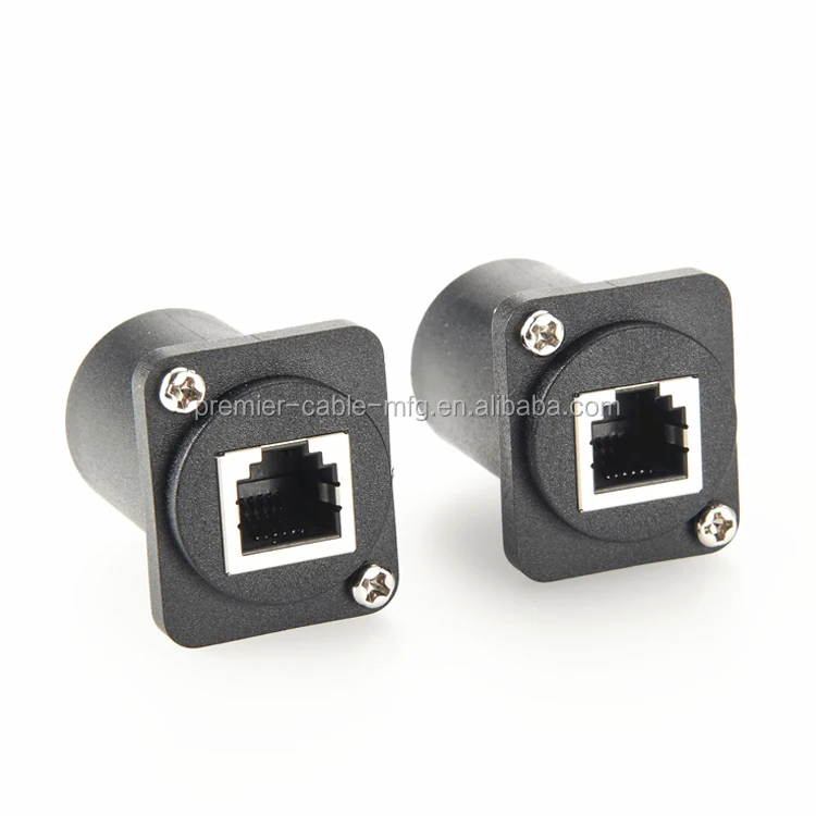 D-Shape RJ12 6P6C Female to Female Adapter RJ12 Feed Through Chassis Connector manufacture