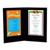 Double pages LED menu cover made by black plain PU for A5 inserts without logo