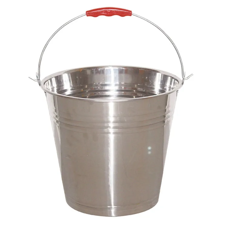 Thicken Food Grade Stainless Steel Water Ice Bucket Pail 12L/16L/20L 