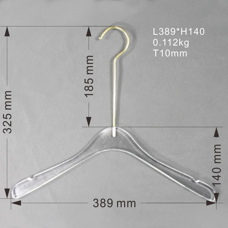 Custom Extra Large Plastic Coat Hangers Transparent Acrylic Clear