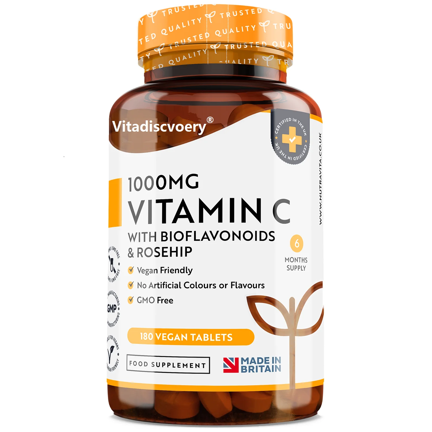 Vitamin C 1000mg Tablets & Vitamin E Chewable Orange Flavor Skin