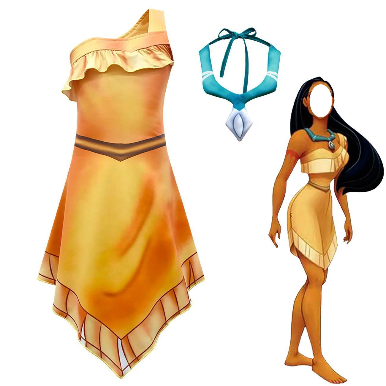pocahontas princess dress Pocahontas Princess Running Costume Skater Dress