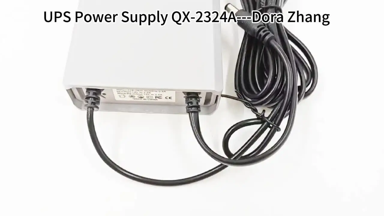 Mini UPS Power Supply QX-2324A - 12V2A for Security Cameras & Wifi