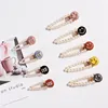 Idun Women Round Acetic Acid Smile Face Hairgrip Hair Pins Water Drop Shape Pearl Snap Hair Clip For Girls