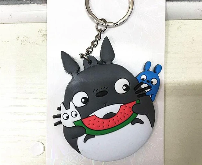 Soft Pvc Cartoon Figure Totoro Key Chain Key Ring Cute Anime 3d Double ...