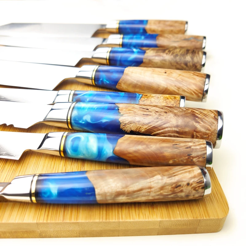 Drop shipping Hot Selling 67 Layers Damascus Steel Kitchen Chef Knife Set