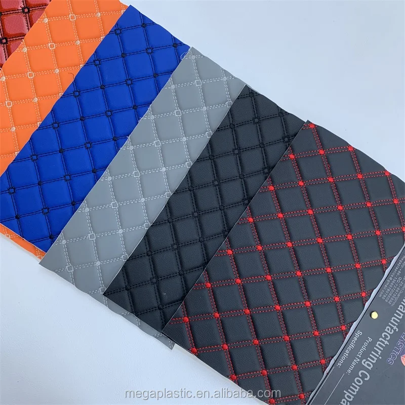Factory Embroidery Stitching Leather Embroidery Quilted Diamond Stitching Leather 6.0mm