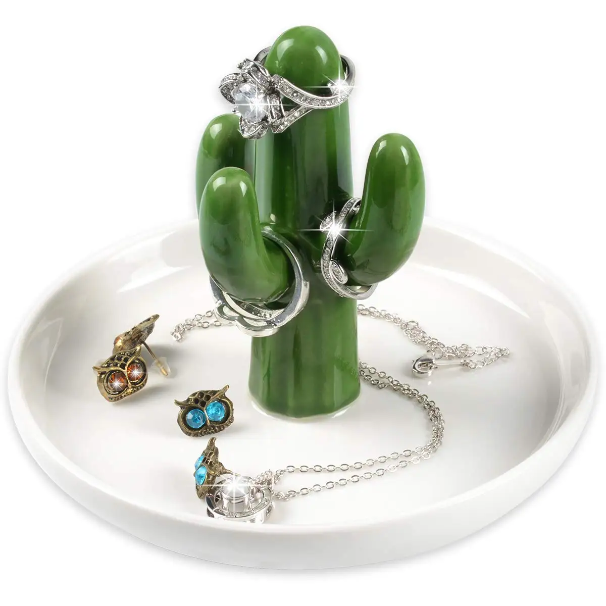 lemonadeus Alpaca Ceramic Jewelry Holder Ring Holder Jewelry Dish Trinket Llama Trays Home Decor Alpaca Green 