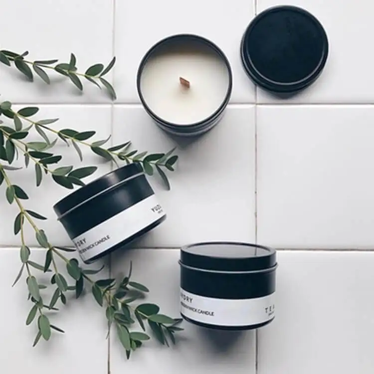 Matt Black Metal Candle Tin Scented Candle In Tin Container Buy