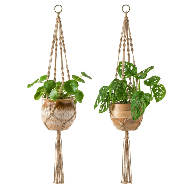 Pot holder macrame plant hanger hanging planter basket jute braided rope JB 