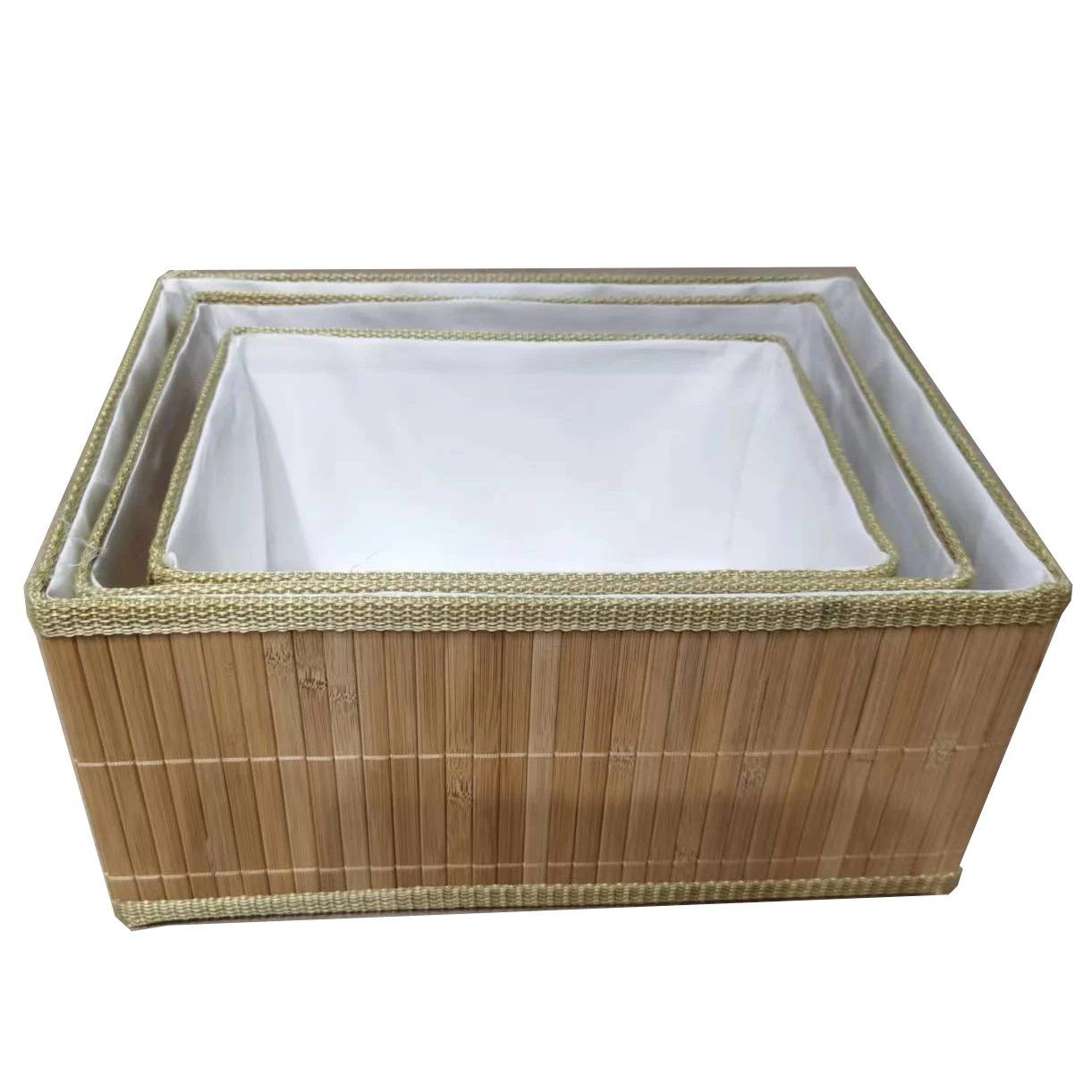 Hot Selling Bamboo Storage Basket Set Of Three Buy Natural Material Wholesale Storage Baskets