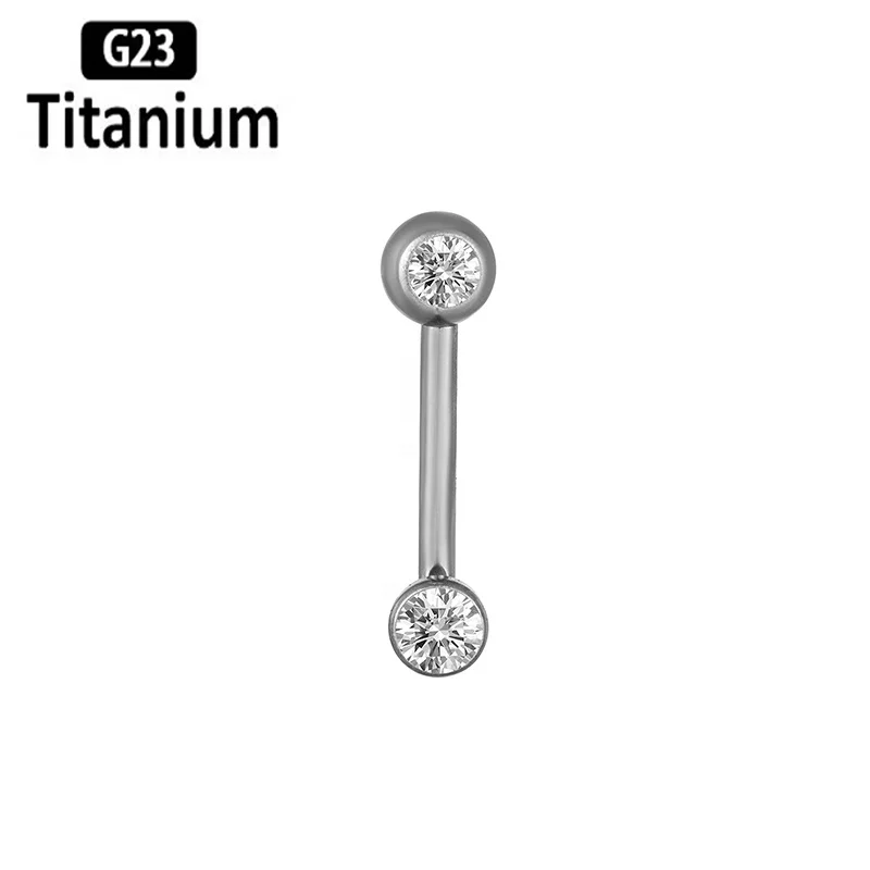 G23 Titanium Crystal Zircon Vertical Hood Lip Rings For Women Sexy Vagina Piercing Genital Pussy