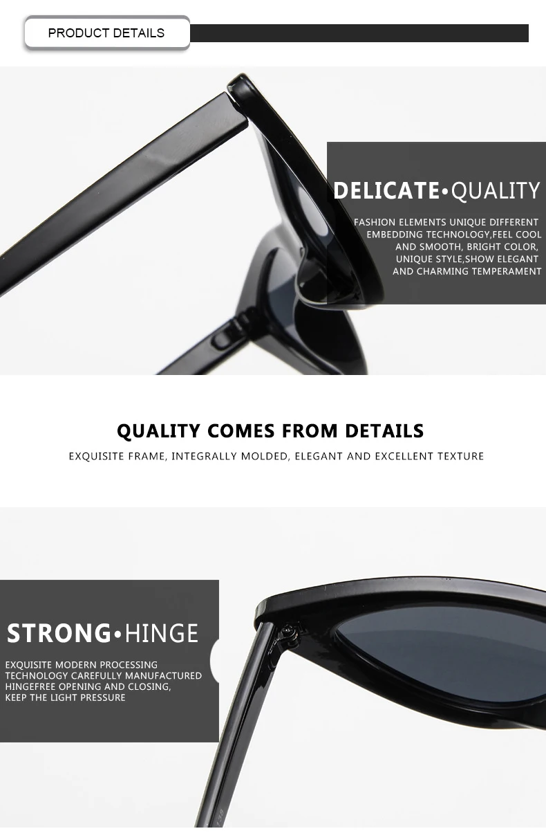 Bulk Wholesale Metal Hinge Cheap Cat Eye PC Frame UV400 Women Eyewear