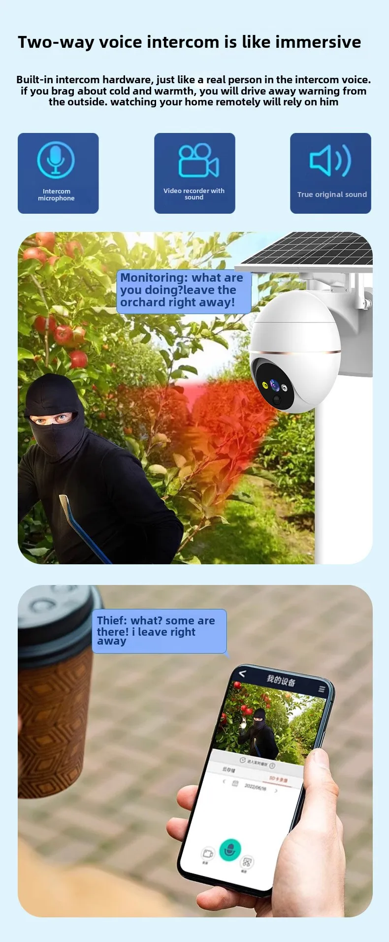 Cloudbirds V360pro 4K HD AI IP Camera Outdoor Smart 3MP Binocular Remote Solar Power Battery Alarm Message Reminder Cloud Data
