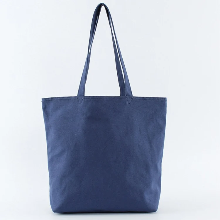 navy blue canvas tote bag