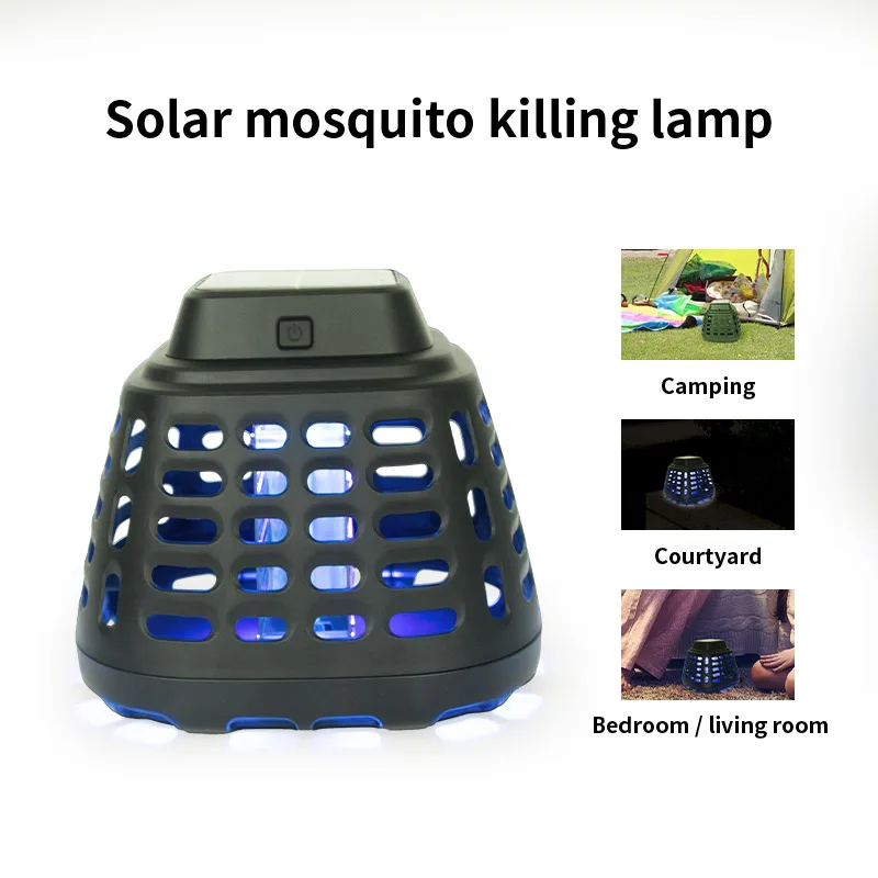 SAIJZEK OEM Outdoor & Indoor Solar Powered Electric Shock Mosquito Killer Lamp Spider Bug Moth Trap Fly Zapper supplier