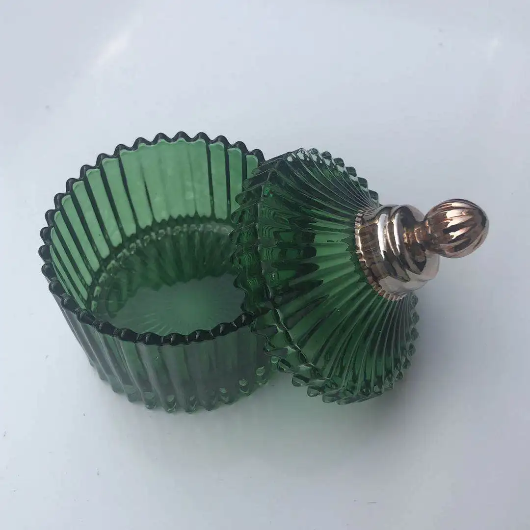 Factory Direct Sale Suppliers Wholesale Green Frosted Glass Jar Glass