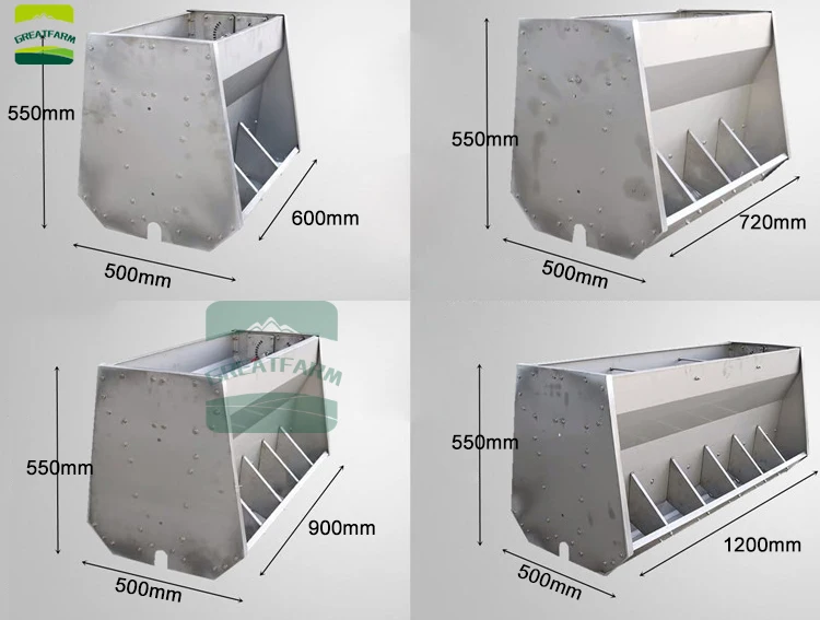 Thick pig trough Stainless steel double fabric slot Stainless Steel Trough For Pig Farm