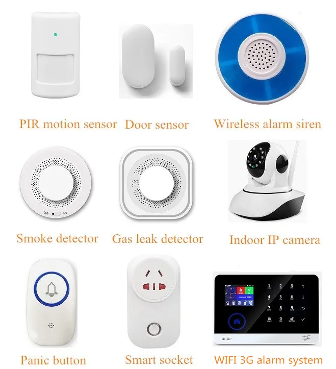 Wifi gsm 3g wireless home house security alarms burglar systems support mobile phone APP control