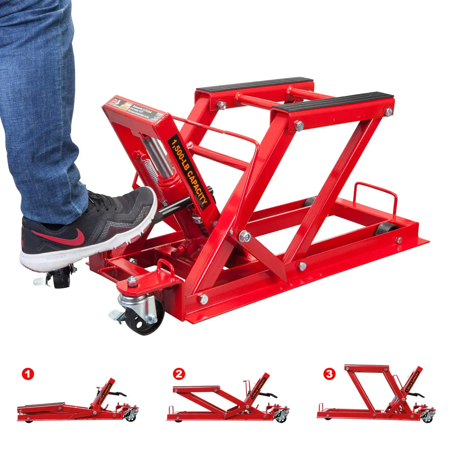 Cheap Price 1500lb Red Hydraulic Motorcycle Lift Atv Jack Buy
