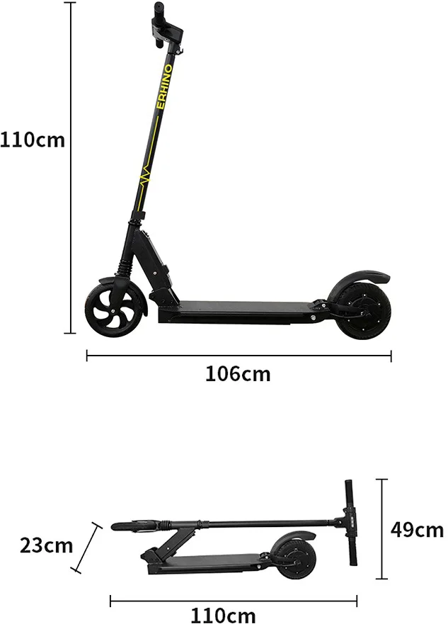2020 Chinese High Quality 2 wheels 36v 250 folding off-road tires Powerful Electric Scooter For Adults without seat E-Scooter
