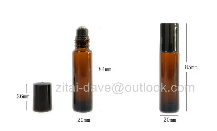 5ml glass amber perfume roll on bottles for cosmetic essential oils  