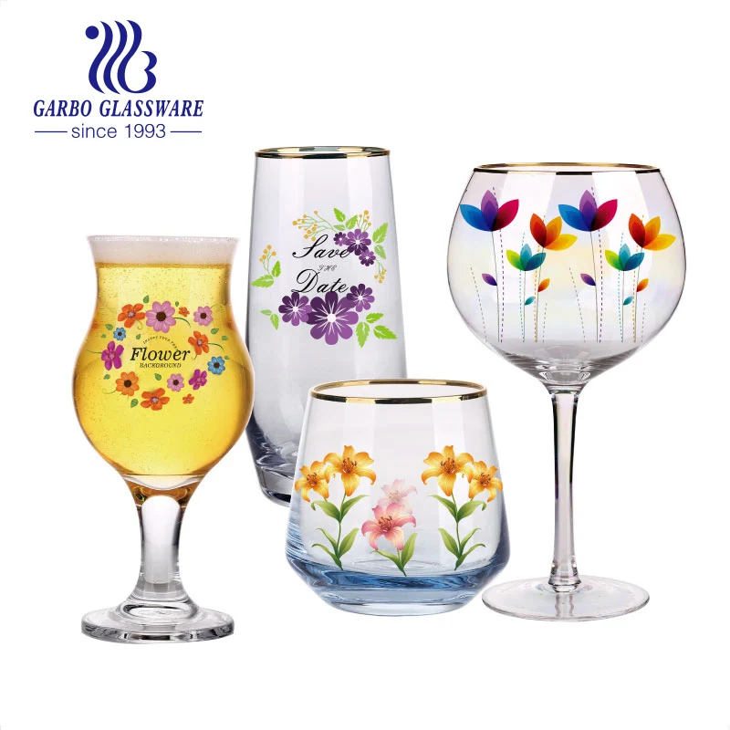 10 Oz 285 Ml Flower Design Printing Decal Tulip Tumbler Highball Gift  Promotion Juice Cup Stemware Wine Glass Goblet - Buy Stemware Glass Cup,Wine  Glass,Glass Goblet Product on 