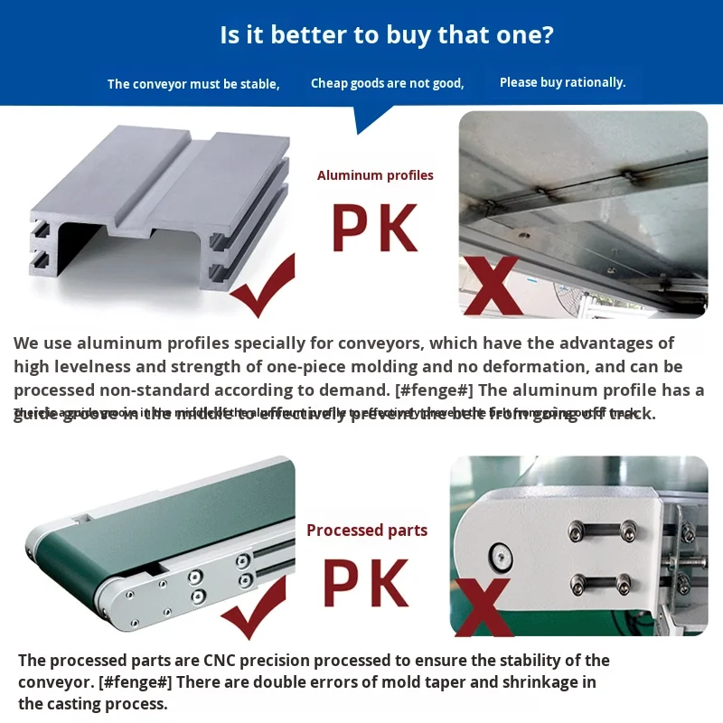 Small Conveyor Knife Edge Assembly Line Belt Conveyor Precision Manufacturer's Injection Molding Machine Aluminum Profiles supplier