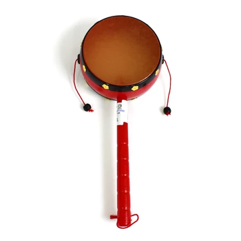 chinese instrument musical large toy rattle wooden drum for kids