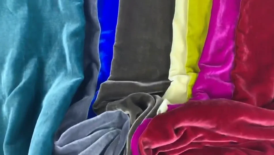 Silk Velvet Fabric Multicolor Soft Velour Fabric Wholesale Silk Velvet
