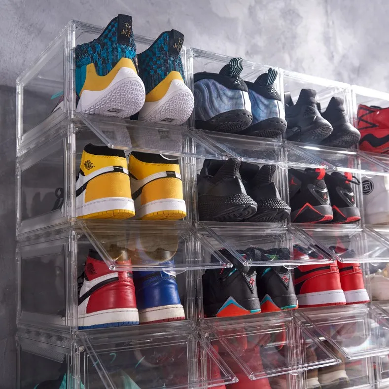 Wholesale Clear Plastic Sneaker Stackable Shoe Storage Boxes
