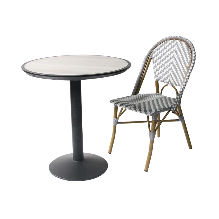 Brand New Garden Dining Room Table And French Aluminum Bistro Outdoor High Back Chair Colored Rattan Wicker Chairs