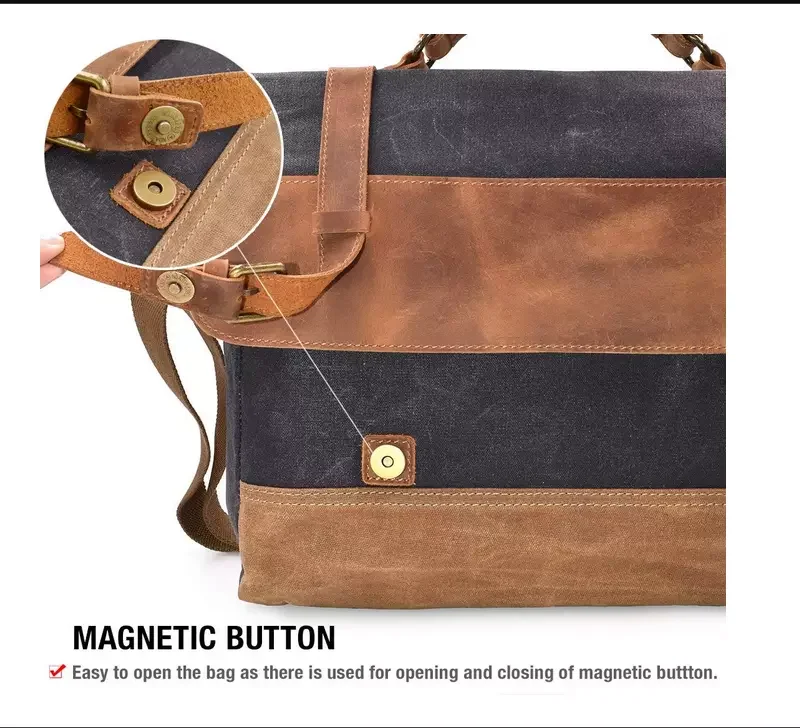 men's canvas shoulder messenger bag