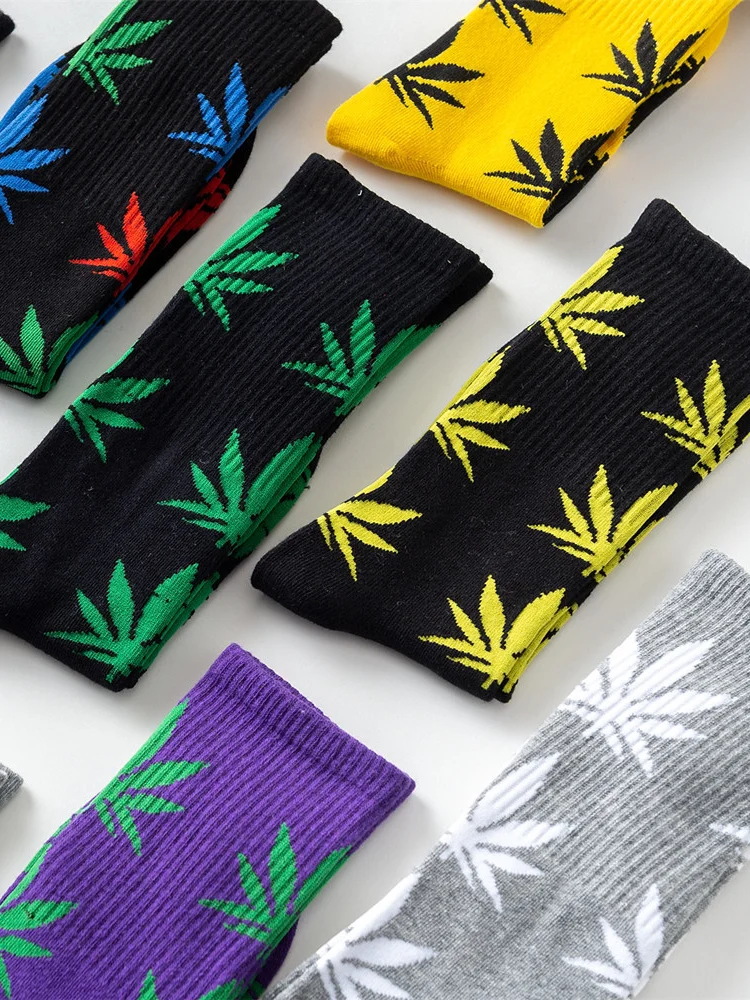 Male Hip Hop Crew Hemp Socks Wholesale Custom Dress Weed Socks For