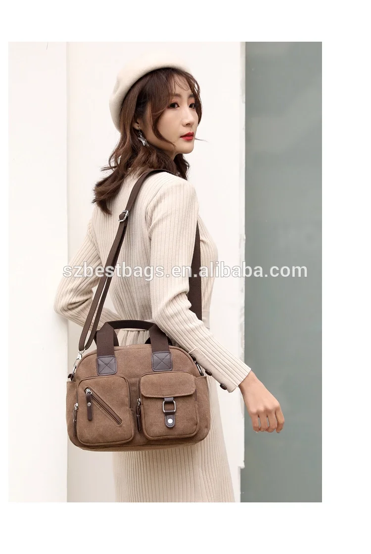 canvas leather bag