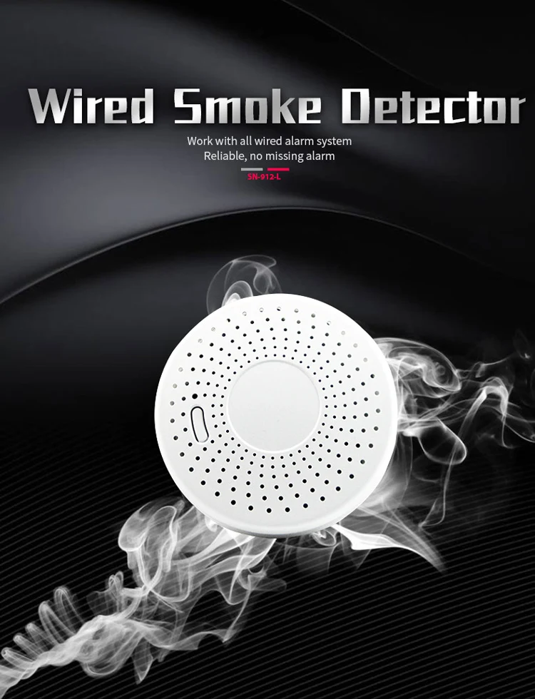 12v 4有线烟雾报警器高灵敏度85db大声 - buy wire smoke detector,4