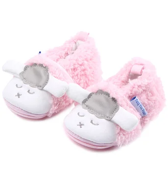 Beautiful Cute Candy Color Warm Woolen Cloth Soft Sole Toddler Baby Shoes for Boys and Girls factory