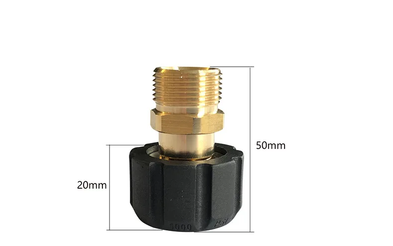Metric M22 15mm Male Thread Pressure Washer Coupler Adapter to M22 14mm Female F 
