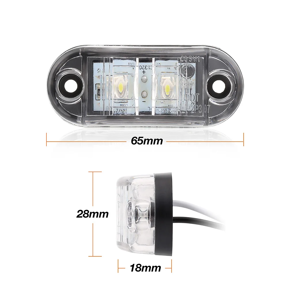1 Paire 12V / 24V 24LED Feux Latéraux Feu Arrière Lampe Pour Remorque