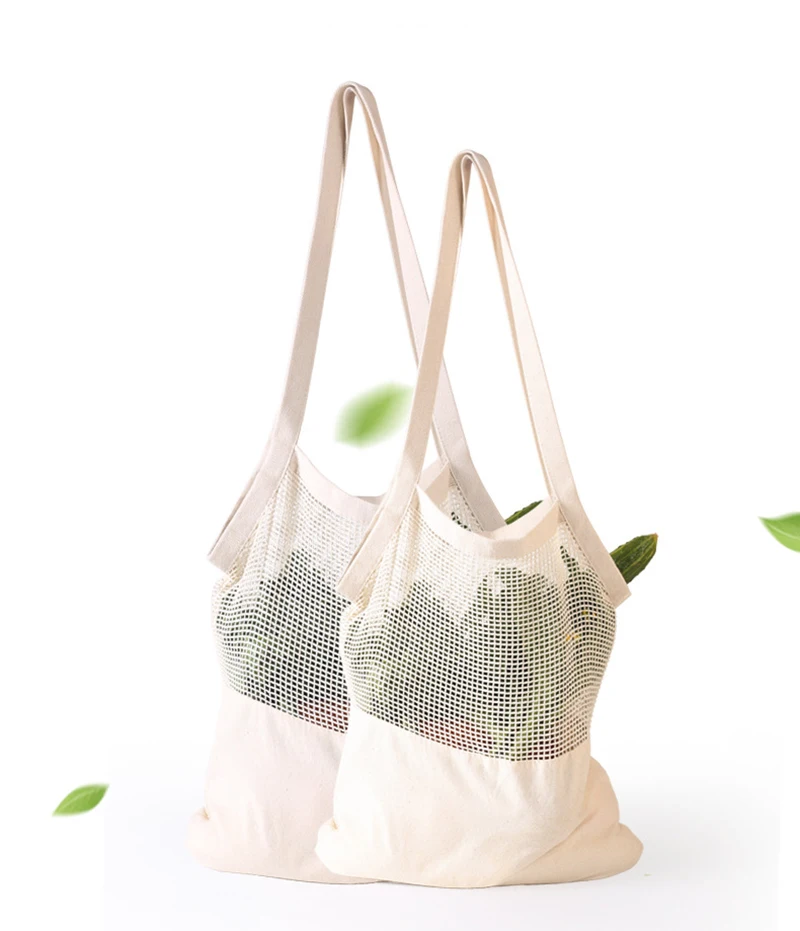 Reusable Organic Cotton Mesh Shopping Bags Eco Friendly Cotton Mesh