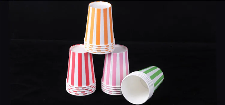 Striped paper cup