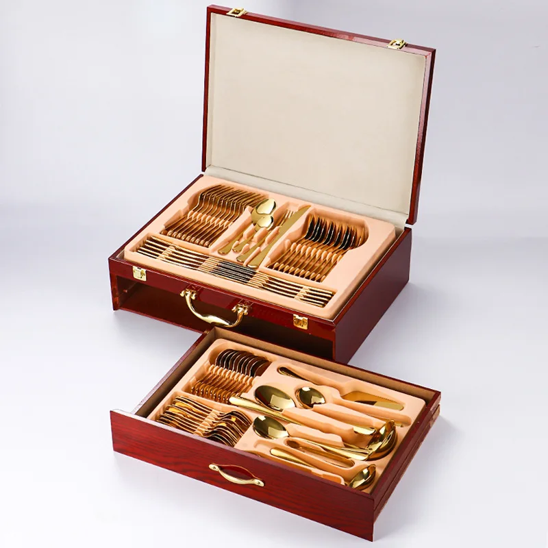 Hot Selling In Stock Flatware Set 72pcs Gold Cutlery Set Stainless