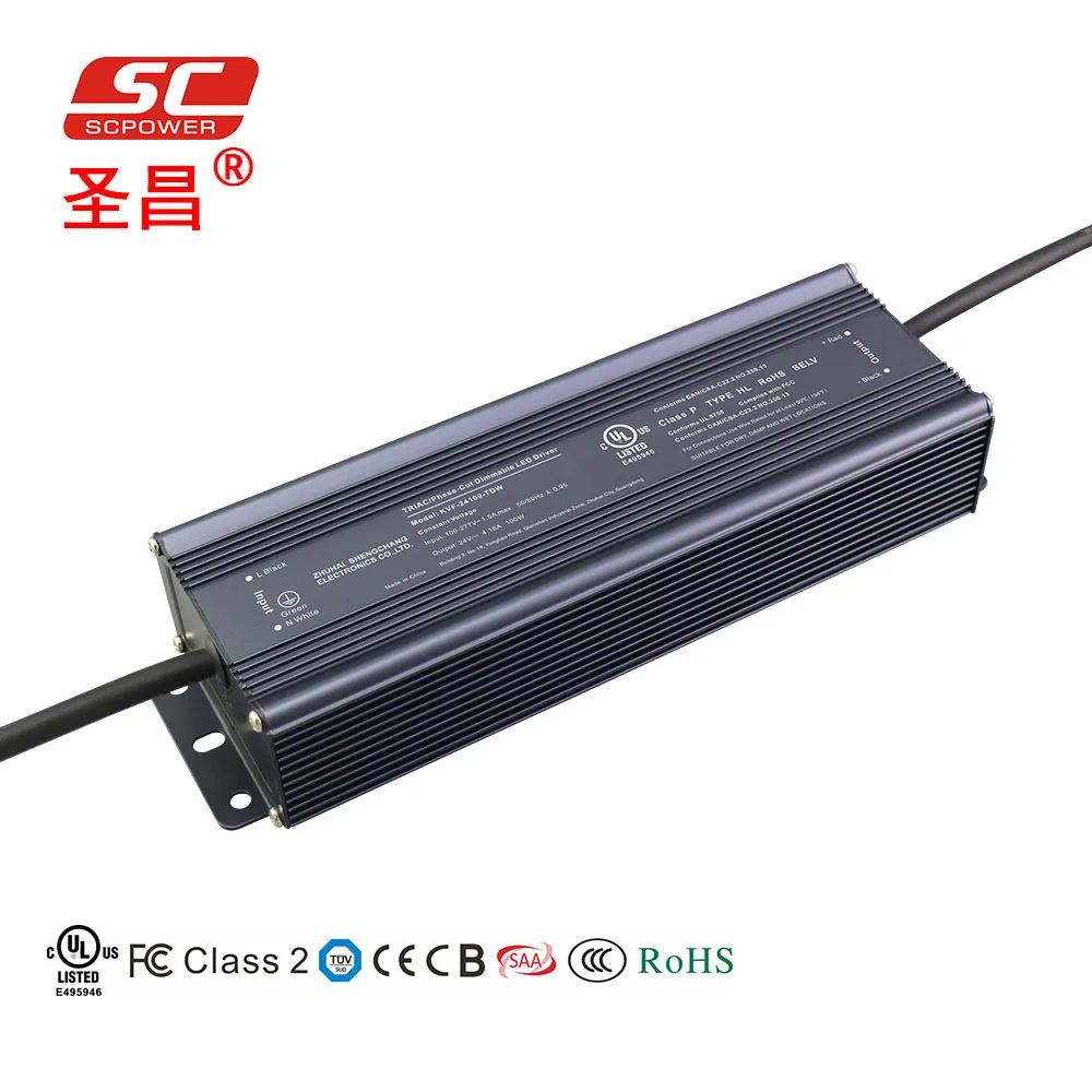 Guangdong 24v 96w 4a 5 years warranty class 2 etl triac/phase-cut  led dimmable driver for chandelier lighting