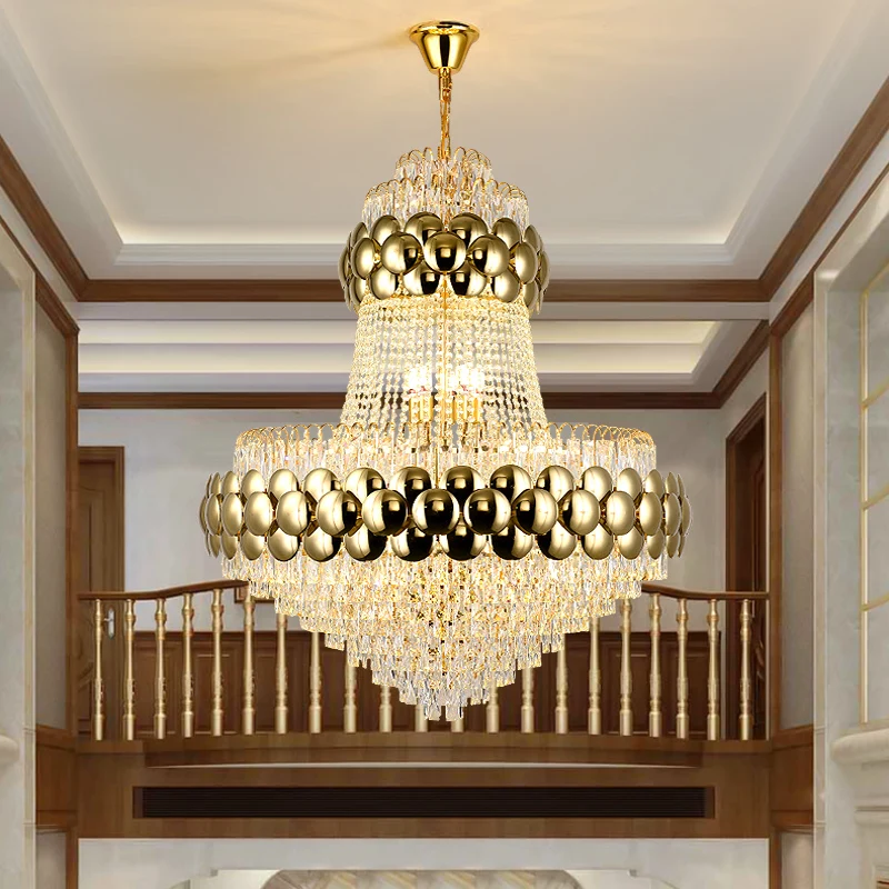 Luxury Nordic Modern Led Chandelier K9 Crystal Luster Gold Pendant ...