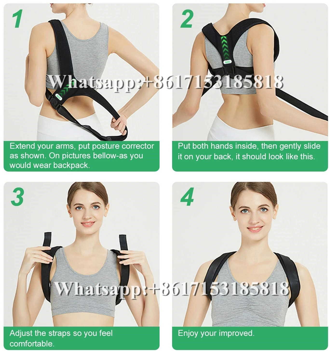 Updated 2019 Version Perfect Adjustable Posture Corrector For Men And ...