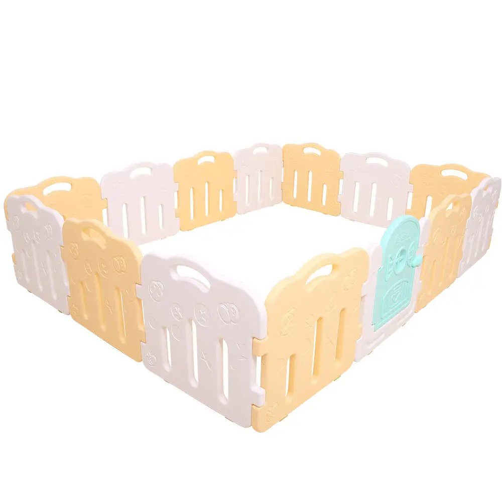 Indoor Kids Folding Fence Plastic Baby Playpen With Slide Swing Toys